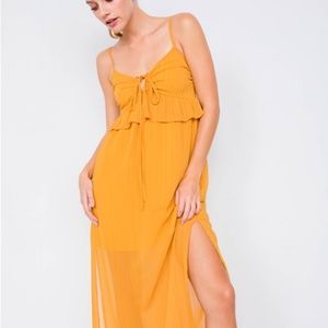 NWT - Les Lis Mustard Maxi Sun Dress